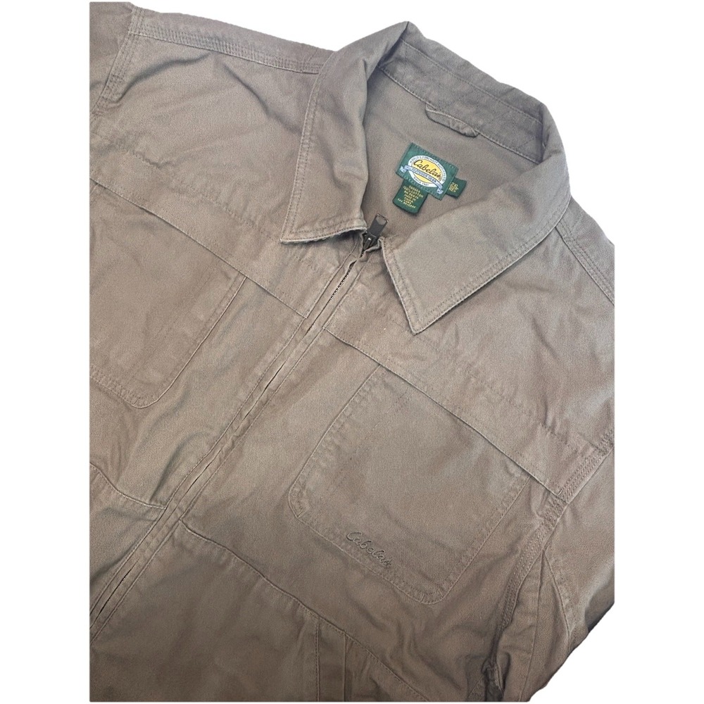 Cabela's Canvas Work Jacket‎ Tan Cotton Zip Front Chore Coat Men's 2XL